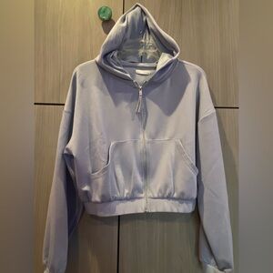 Tinseltown Cropped Hoodie Zip Front Hooded Sweatshirt Jacket Activewear Large